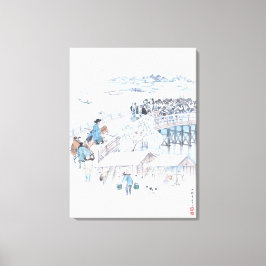 Ryogoku橋の47 Roninの日本語Ukiyo-e キャンバスプリント