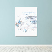 Ryogoku橋の47 Roninの日本語Ukiyo-e キャンバスプリント (インサイチュ (ウッドフロア))