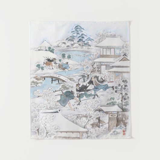 Ryogoku橋の47 Roninの日本語Ukiyo-e タペストリー (正面)