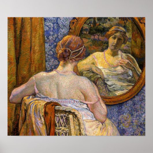 Rysselberghe – 女性アット鏡1907 ポスター (正面)
