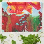 Ryukinの金魚の台所か手タオル キッチンタオル (折り畳み)