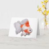 Ryukinの金魚の挨拶状 カード (黄色い花)