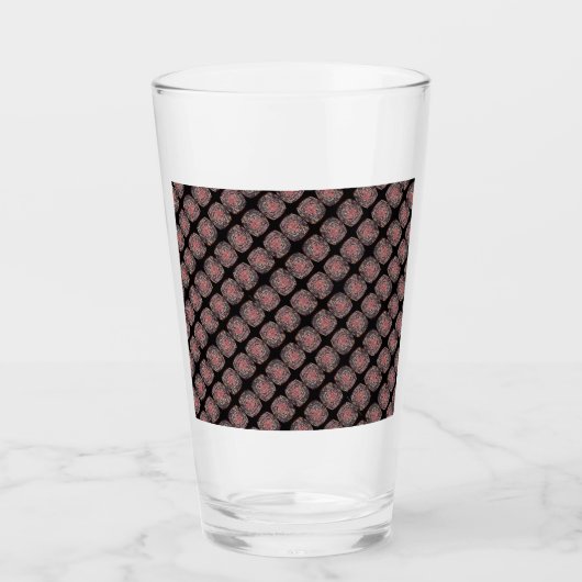 RZ-glass cup rose like kaleidoscope art ,black,red タンブラーグラス (正面)