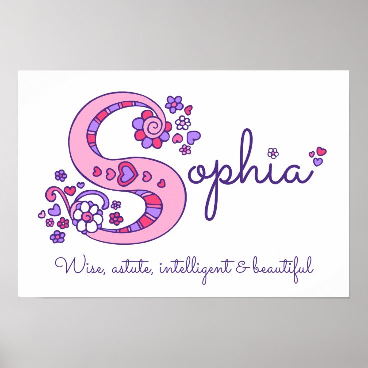 Sのモノグラムの芸術のsophiaの女の子は意味ポスターを示します ポスター Zazzle Co Jp
