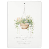 sつるフローラハウスプラントウォーターカラーボタニカル クリップボード (裏面)