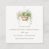 sつるフローラハウスプラントウォーターカラーボタニカル スクエア名刺 (裏面)