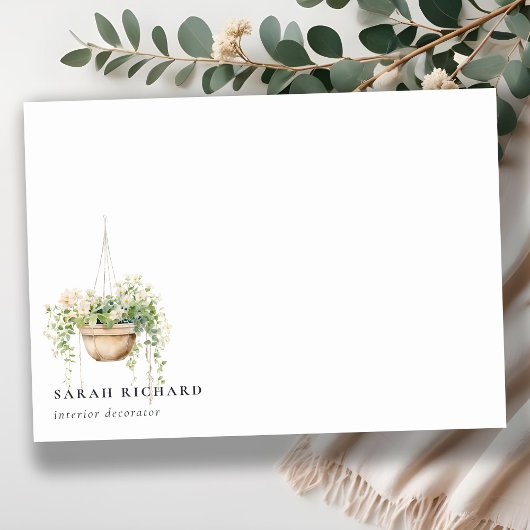 sつるフローラハウスプラントウォーターカラーボタニカル ノートカード