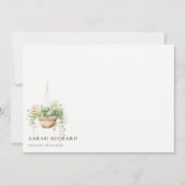 sつるフローラハウスプラントウォーターカラーボタニカル ノートカード (正面)