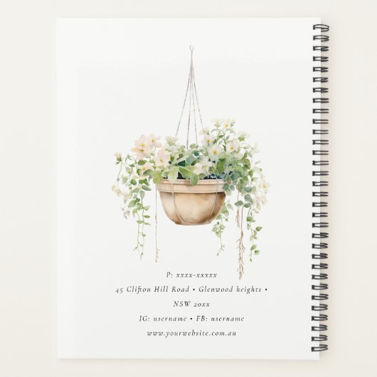 sつるフローラハウスプラントウォーターカラーボタニカル プランナー手帳 (裏面)