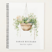 sつるフローラハウスプラントウォーターカラーボタニカル プランナー手帳 (正面)