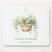 sつるフローラハウスプラントウォーターカラーボタニカル マウスパッド (正面)