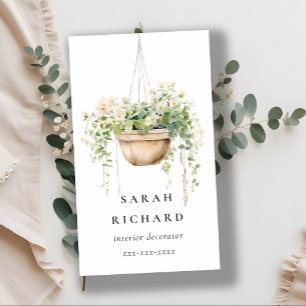 sつるフローラハウスプラントウォーターカラーボタニカル 名刺