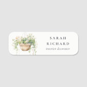 sつるフローラハウスプラントウォーターカラーボタニカル 名札 (正面)