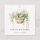 sつるフローラハウスプラントボタニカルQRコード スクエア名刺 (正面)