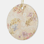 Sのためのシャクヤク、ユリおよびバラとの花柄 セラミックオーナメント (左)