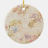 Sのためのシャクヤク、ユリおよびバラとの花柄 セラミックオーナメント (裏面)