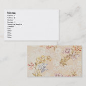 Sのためのシャクヤク、ユリおよびバラとの花柄 名刺 (正面/裏面)