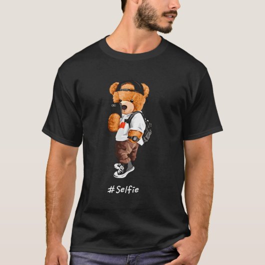 Sのためのテディベアの自撮り Tシャツ (正面)