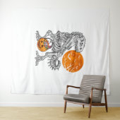 Sのためのハロウィーン男の子のための恐竜スケルトンTレックス タペストリー (インサイチュ(横))