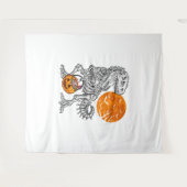 Sのためのハロウィーン男の子のための恐竜スケルトンTレックス タペストリー (正面(横))