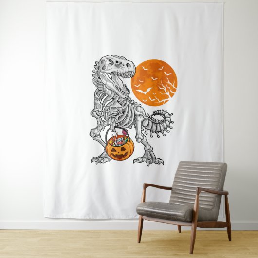 Sのためのハロウィーン男の子のための恐竜スケルトンTレックス タペストリー (インサイチュ)