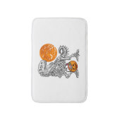 Sのためのハロウィーン男の子のための恐竜スケルトンTレックス バスマット (正面縦)