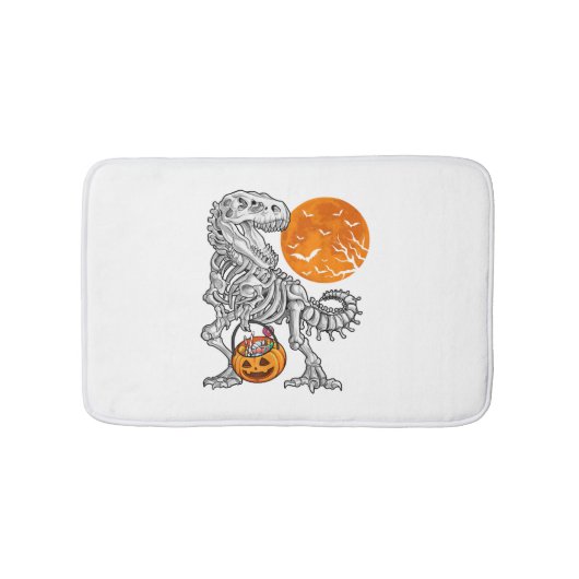 Sのためのハロウィーン男の子のための恐竜スケルトンTレックス バスマット (正面)