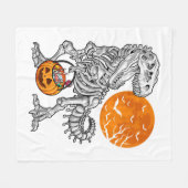 Sのためのハロウィーン男の子のための恐竜スケルトンTレックス フリースブランケット (正面(横))