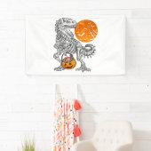 Sのためのハロウィーン男の子のための恐竜スケルトンTレックス 横断幕 (インサイチュ)