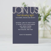 Sのイニシャル入り バー・ミッツヴァ・パーティーカード 招待状 (スタンド正面)