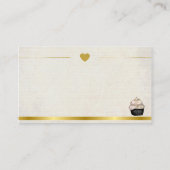 sのエレガントな銀製のカップケーキのベーカリーの名刺 名刺 (裏面)