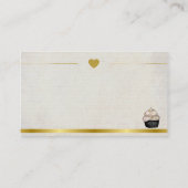 sのエレガントな銀製のカップケーキのベーカリーの名刺 名刺 (裏面)