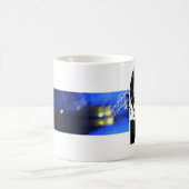 Sのモノグラムの印刷のグランジなマグ コーヒーマグカップ (中央)