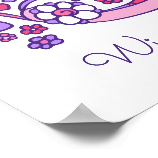 Sのモノグラムアート ソフィア 女の子の名前の意味ポスター ポスター (角)