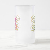 Sのモノグラム"ゴシック様式虹"はコップおよびジョッキを襲います フロストグラスビールジョッキ (中央)