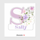 Sの文字でSallyと書くステッカー カットアウト シール (シート)