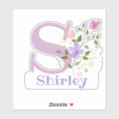 Sの文字でShirleyと名前ステッカーカットアウト シール (シート)