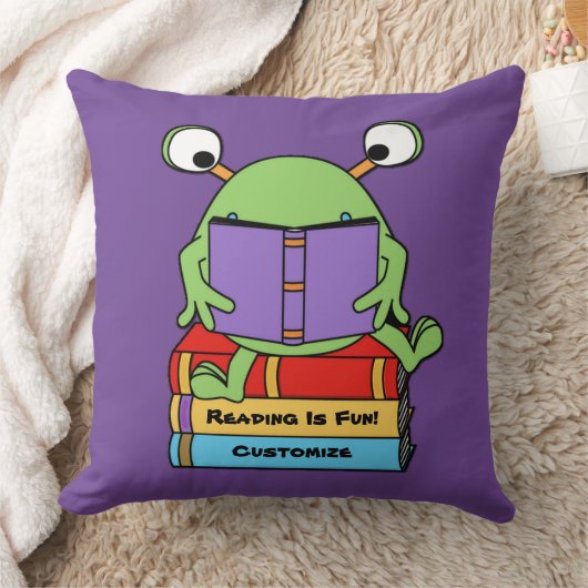 sの読おもしろいかわいい本を愛するエイリアン枕 クッション (ブランケット)