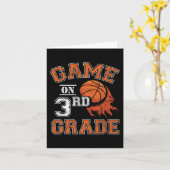 Sの3年生バスケットボールの最初の日のおもしろいゲーム カード (黄色い花)