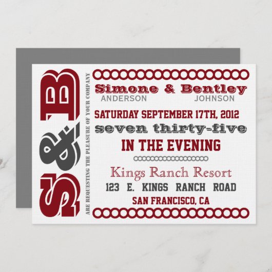 Sのn Bの招待状 招待状 (正面/裏面)