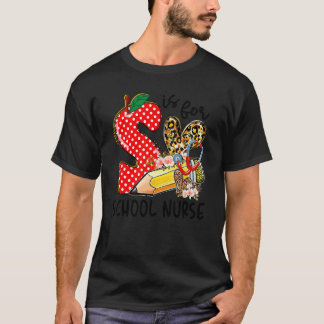 SはスクールナースのS 楽しい初等教育の始まり スクールナース Tシャツ