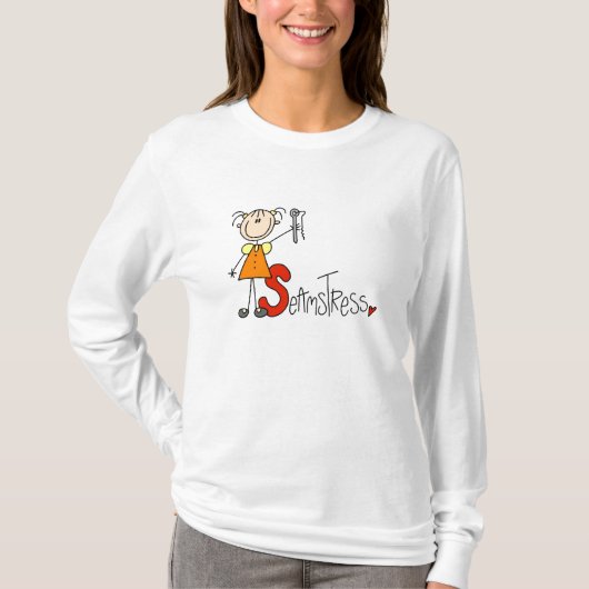 Sはソーイング職人の文字 Tシャツ (正面)