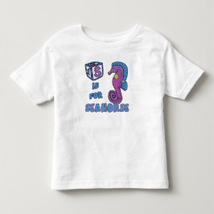 Sはタツノオトシゴの幼児のTシャツのためです トドラーTシャツ