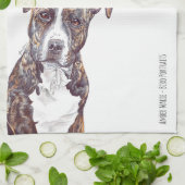 Sは(犬)スタッフォードのブルテリアのためです キッチンタオル (折り畳み)