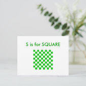 SはSquare Alphabet Flashcard用 ポストカード (スタンド正面)