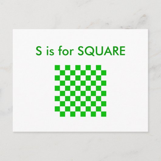 SはSquare Alphabet Flashcard用 ポストカード (正面)