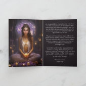 sめい想ヨガガガールクリスタルアメジスト誕生日 カード (内部)