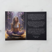 sめい想ヨガガガールクリスタルアメジスト誕生日 カード (内部)