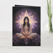 sめい想ヨガガガールクリスタルアメジスト誕生日 カード (裏面)