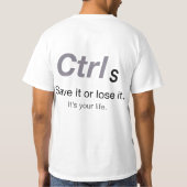 Sを制御して下さい Tシャツ (裏面)